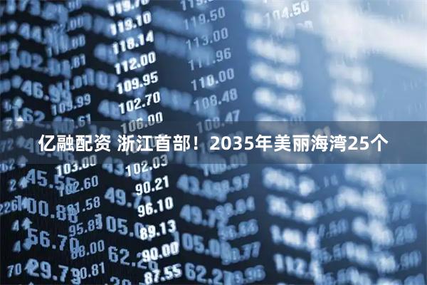 亿融配资 浙江首部！2035年美丽海湾25个