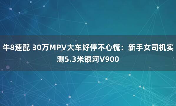 牛8速配 30万MPV大车好停不心慌:新手女司机实测5.3米银河V900